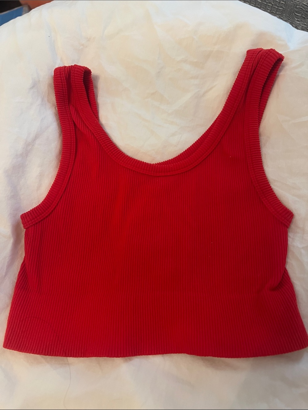 Red cropped tank top